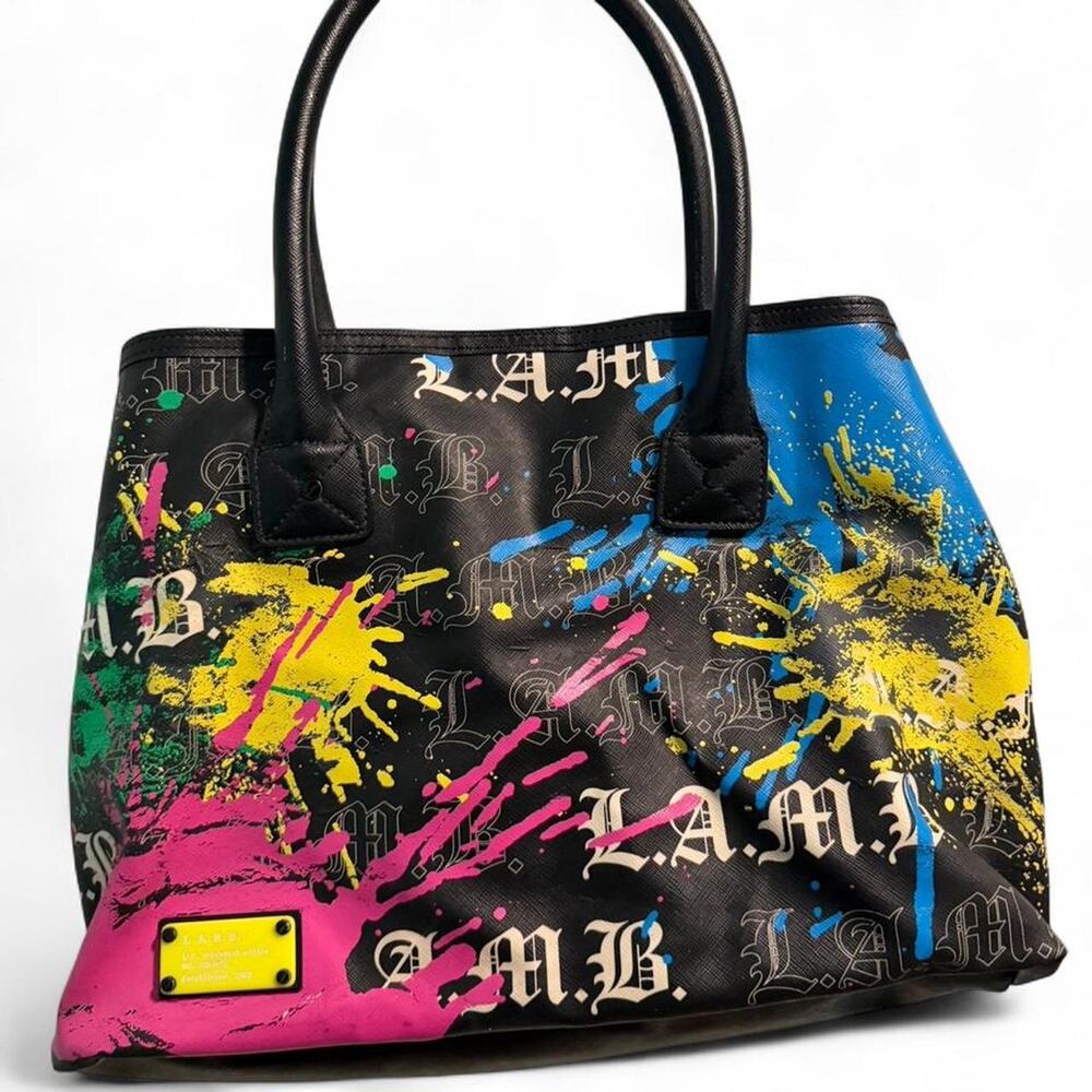 L.A.M.B. Gwen Stefani Splatter Paint Tote Bag - Y2K Vintage - Great Condition